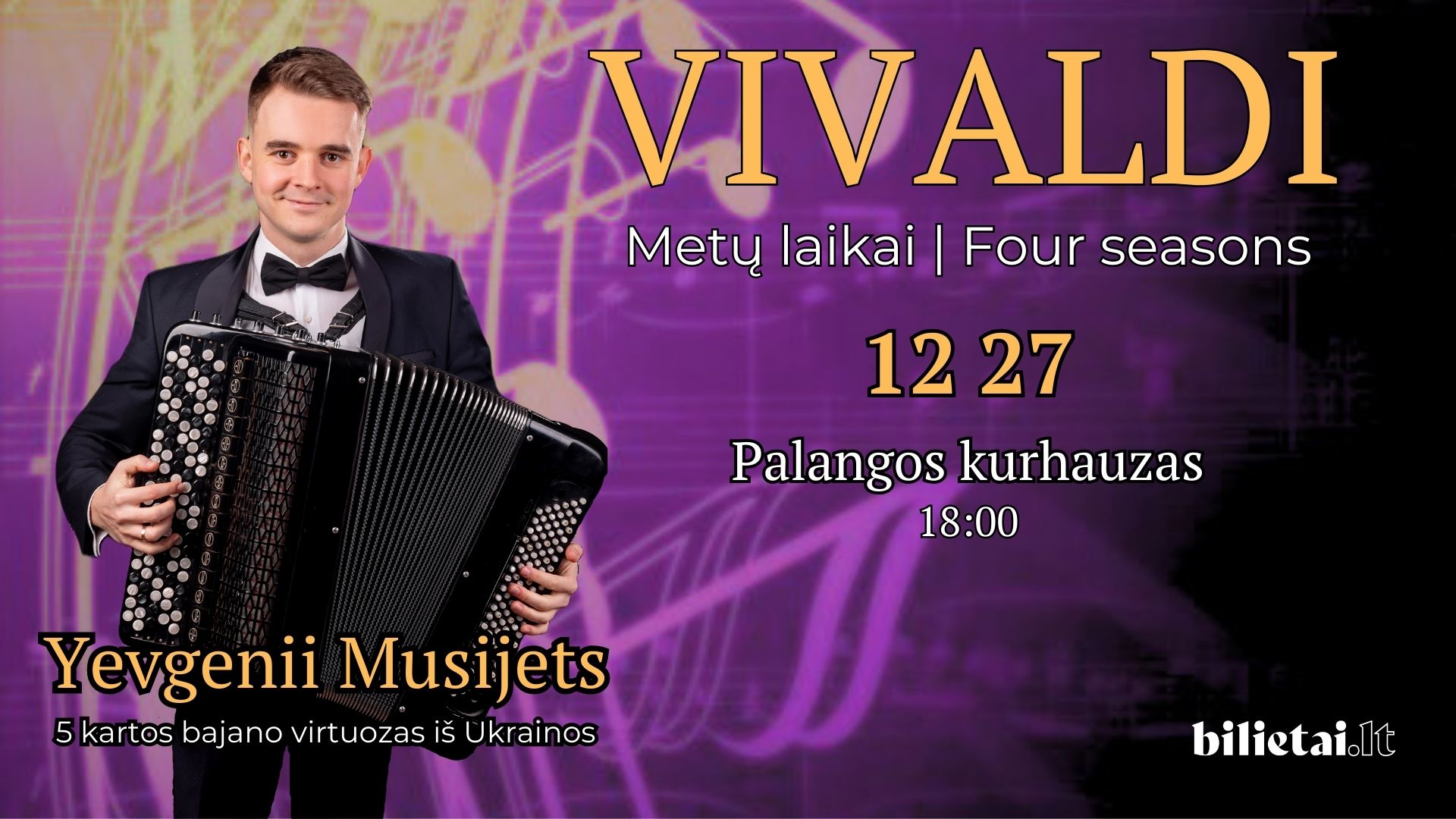 Vivaldi „Metų laikai“ – bajano virtuozas iš Ukrainos Yevgenii Musijets