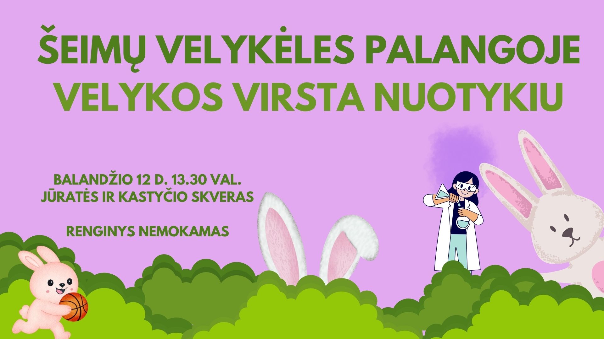 Atvelykis Palangoje. Balandžio 12 d. 13.30 val. Jūratės ir Kastyčio skvere